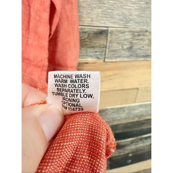 Flax soft red button front tunic top size medium - Picture 6 of 8